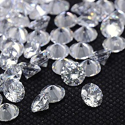 Cubic Zirconia Cabochons, Grade A, Faceted, Diamond, Clear, 1.4mm(ZIRC-M002-1.4mm-007)
