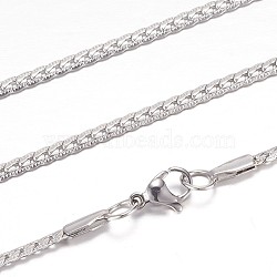 304 Stainless Steel Curb Chain Necklaces, with Lobster Claw Clasps, Stainless Steel Color, 19.2 inch(49cm), 3x1.2mm(STAS-G083-57P)