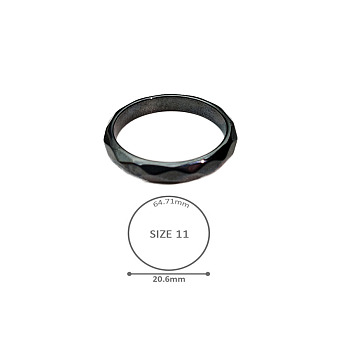 Synthetic Hematite Plain Band Rings, Inner Diameter: 20.6mm