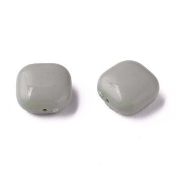 Opaque Acrylic Beads, Square, Dark Gray, 15x15x7.5mm, Hole: 1.2mm, about 375pcs/500g