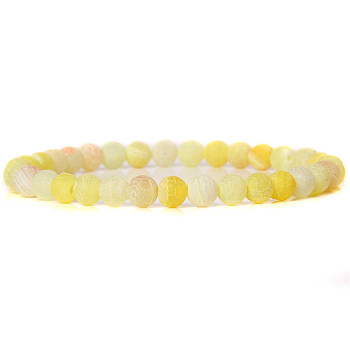 Yellow Opal Round Beaded Stretch Bracelet, 