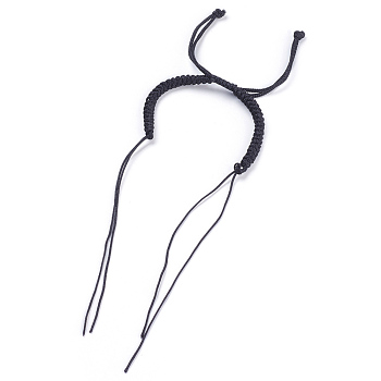 Adjustable Nylon Cord Bracelet Making, Black, 9-1/4 inch(23.5cm), 1mm