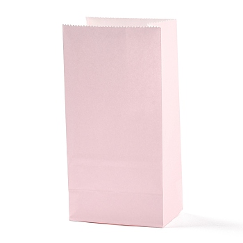 Rectangle Kraft Paper Bags, None Handles, Gift Bags, Pink, 9.1x5.8x17.9cm