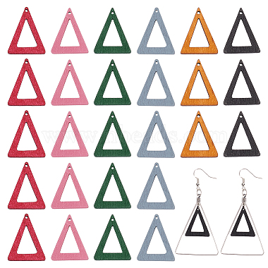 Mixed Color Triangle Wood Pendants