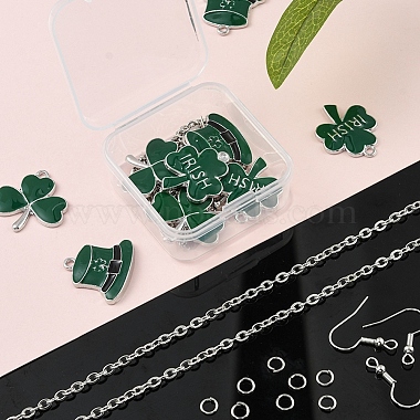Ensembles de bijoux pendentif trèfle bricolage kit de fabrication(DIY-YW0005-05P)-7
