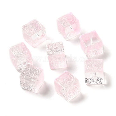 Pearl Pink Cube Glass Beads