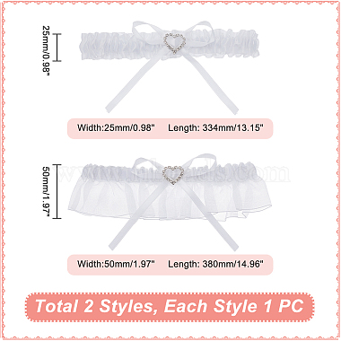 Polyester Lace Bridal Garters(DIY-WH0366-34)-2