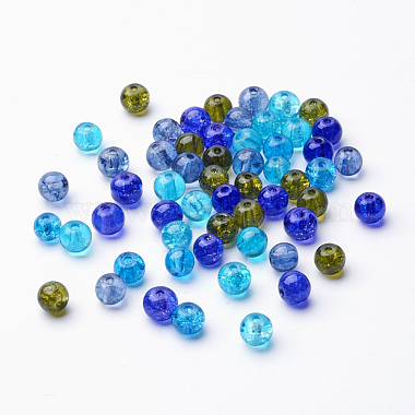 Perles de verre craquelé peintes(DGLA-X0006-6mm-01)-2