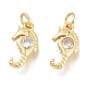 Brass Micro Pave Clear Cubic Zirconia Charms(KK-M206-36G)-1