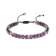 Natural Gemstone & Synthetic Hematite Braided Bead Bracelet for Women(BJEW-JB08181)-4