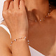 bracelets en chaîne de perles en quartz rose naturel(BJEW-G692-01B)-4