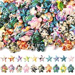 200Pcs 20 Styles Synthetic Turquoise Dyed Beads Sets, Fuel Injection Effect, Sea Turtle and Starfish, Mixed Color, 13.5~18x13.5~14.5x4.5~7mm, Hole: 1~1.6mm, 10pcs/style(G-YW0002-40)