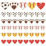 50Pcs 5 Styles Alloy Enamel Pendants, Golden, Heart Charm, Mixed Color, 15mm, 10pcs/style(ENAM-PH0002-67)
