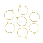 Brass Wine Glass Charm Rings, Hoop Earrings Findings, Cadmium Free & Lead Free, Golden, 20x0.8mm, 20 Gauge(EC067-1G)