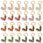 24Pcs 8 Colors Brass Micro Pave Cubic Zirconia Charms, with Jump Ring, Long-Lasting Plated, Real 18K Gold Plated, Heart Charm, Mixed Color, 6x8x2mm, Hole: 3mm, 3pcs/color(ZIRC-BBC0002-07)