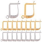 40Pcs 2 Colors 304 Stainless Steel Hoop Earring Findings, Latch Back, Mixed Color, 18 Gauge, 17.2x12mm, Pin: 1mm, 20pcs/color(STAS-SC0010-44)