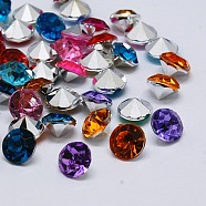 Imitation Taiwan Acrylic Rhinestone Pointed Back Cabochons, Faceted, Diamond, Mixed Color, 1.5x1.5mm(GACR-A003-1.5mm-M)