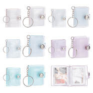 10Pcs 10 Style Mini Small Photo Album Photo Storage Keychain, with Iron Findings, for Picture Valentine Gift Wedding Birthday Anniversary Memory, Mixed Color, 9.9~12.6cm, 1pc/style(KEYC-CP0001-13)