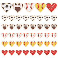 Elite 50Pcs 5 Styles Alloy Enamel Pendants, Golden, Heart Charm, Mixed Color, 15mm, 10pcs/style(ENAM-PH0002-67)