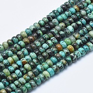Natural African Turquoise(Jasper) Beads Strands, Rondelle, 6~6.5x3~4mm, Hole: 1mm, about 105pcs/strand, 15.7 inch(40cm)(G-E444-49-6mm)