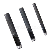 3Pcs 3 Styles High Carbon Steel Hole Punches, Leathercraft Tool, Black, 8.4~91.5x0.8~1.3cm, Inner Diameter: 0.5~1cm, 1pc/style(TOOL-DC0001-04)