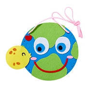 The Earth Day Theme DIY Non Woven Cloth Cartoon Earth-shaped Bag Kits, with Random Color Cords, Plastic Pin and Adhesive Patch, for Kindergarten Children Art Craft Supplies, Mixed Color, 170x120x1mm(DIY-WH0265-36)