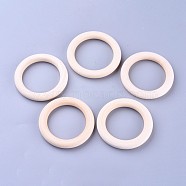 Unfinished Wood Linking Rings, Macrame Wooden Rings, Annular, Khaki, 70x10mm, Hole: 50mm(WOOD-F002-01-70mm)