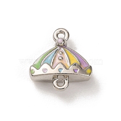 Alloy Enamel Connector Charms, Colorful Merry-go-round Shape Links, Platinum, 13.5x12.5x4.5mm, Hole: 1.2mm(FIND-G116-01P)