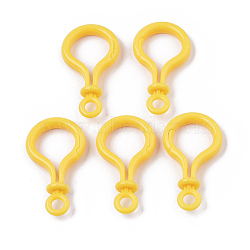 Opaque Solid Color Bulb Shaped Plastic Push Gate Snap Keychain Clasp Findings, Yellow, 57.5x32x12mm, Hole: 6mm(KY-T021-01K)