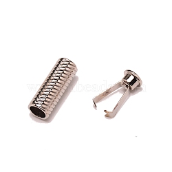 Zinc Alloy Cord Ends, End Caps, Column, Platinum, 20x7.5mm, Inner Diameter: 5mm(FIND-WH0091-67P)