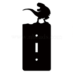 Iron Light Switch Decorations, with Screws, Rectangle with Dinosaur, Black, 170x70x1.5mm(AJEW-WH0238-003)