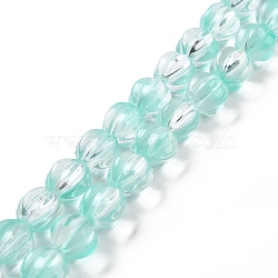 Transparent Glass Beads Strands, Lantern, Aquamarine, 10.5x9.5x10.5mm, Hole: 1mm, about 38pcs/strand, 15.24 inch(38.7cm)(GLAA-F114-02B-06)