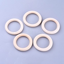 Unfinished Wood Linking Rings, Macrame Wooden Rings, Annular, Khaki, 70x10mm, Hole: 50mm(WOOD-F002-01-70mm)
