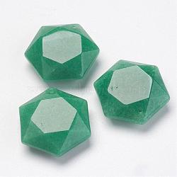 Natural Green Aventurine Pendants, Hexagon, 28~29x25x9~10mm, Hole: 1.5mm(G-P264-07)