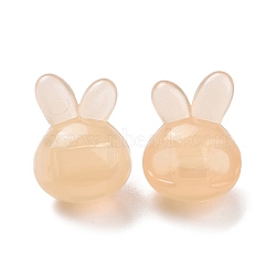Imitation Jelly Style Acrylic Beads, Rabbit, Moccasin, 20x15x12mm, Hole: 3mm, about 344pcs/500g(OACR-B002-05C)