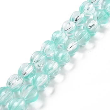 Transparent Glass Beads Strands, Lantern, Aquamarine, 10.5x9.5x10.5mm, Hole: 1mm, about 38pcs/strand, 15.24 inch(38.7cm)