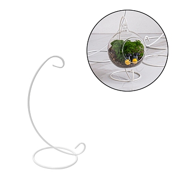 Iron Display Stand, Plant Hanger, Ornaments Display Holder, for Hanging Globe Witch Ball Art Craft, Home Party Decorations Hook, White, 24x12x10cm