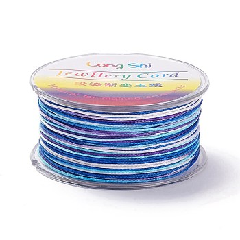 Segment Dyed Polyester Thread, Braided Cord, Colorful, 0.8mm, about 54.68 yards(50m)/roll