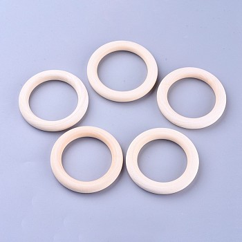 Unfinished Wood Linking Rings, Macrame Wooden Rings, Annular, Khaki, 70x10mm, Hole: 50mm