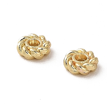 Rack Plating Zinc Alloy Spacer Beads, Long-Lasting Plated, Flower, Real 18K Gold Plated, 5x1.7mm, Hole: 1.2mm