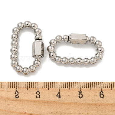 Non-Tarnish 304 Stainless Steel Screw Carabiner Lock Charms(STAS-C092-07P)-3