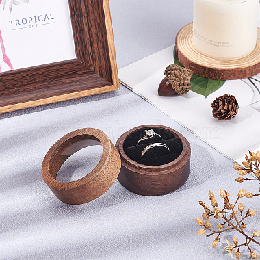 Walnut Wooden Engagement Ring Boxes(CON-WH0072-88)-5