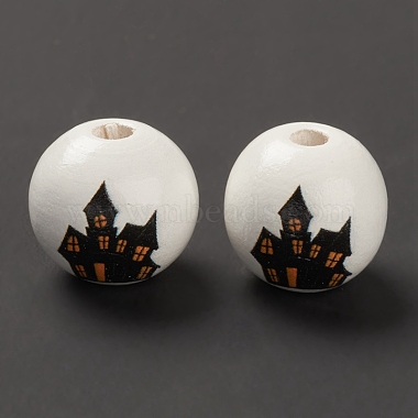 Halloween Printed Wood European Beads(WOOD-K008-05)-3