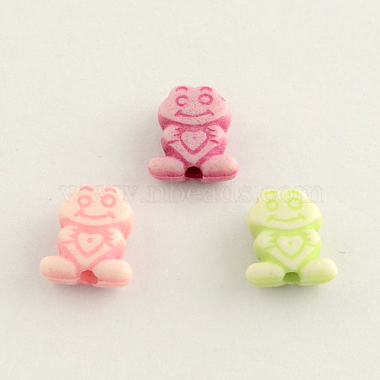 10mm Mixed Color Frog Acrylic Beads