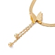 3D Butterfly with Chain Tassel Pendant Necklace with Herringbone Chains(NJEW-G074-43G)-1