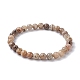 bracelets extensibles en perles rondes en feldspath naturel(BJEW-JB09917-03)-1