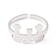 Kittens and Puppies 304 Stainless Steel Cuff Ring for Women(RJEW-B035-08P)-1