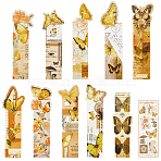 2Sets 20Pcs Paper Bookmarks, Rectangle with Butterfly, Orange, 131~143x31~42x0.5mm, 10pcs/set,(AJEW-SP0002-21A)