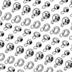 80Pcs 4 Style 304 Stainless Steel Tube Bails, Loop Bails, Rondelle & Ring & Oval, Stainless Steel Color, 20pcs/style(STAS-PH0001-67-WH)