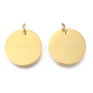 Smooth Surface 304 Stainless Steel Pendants, Flat Round, Stamping Blank Tags, Golden, 16x1.5mm, Hole: 3mm(STAS-H424-26G-A)